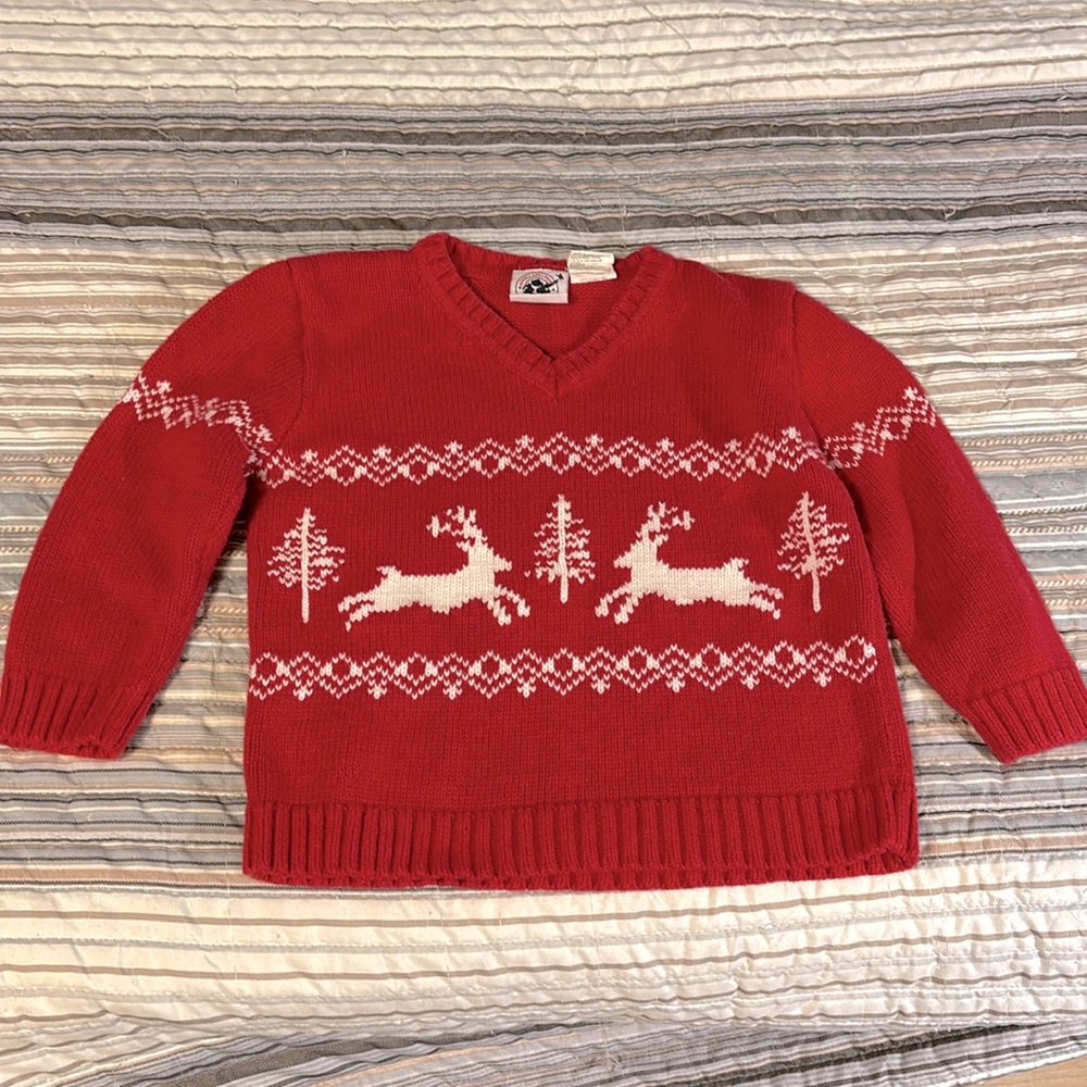 Vintage Goodlad reindeer Christmas sweater boys size 4, excellent condition